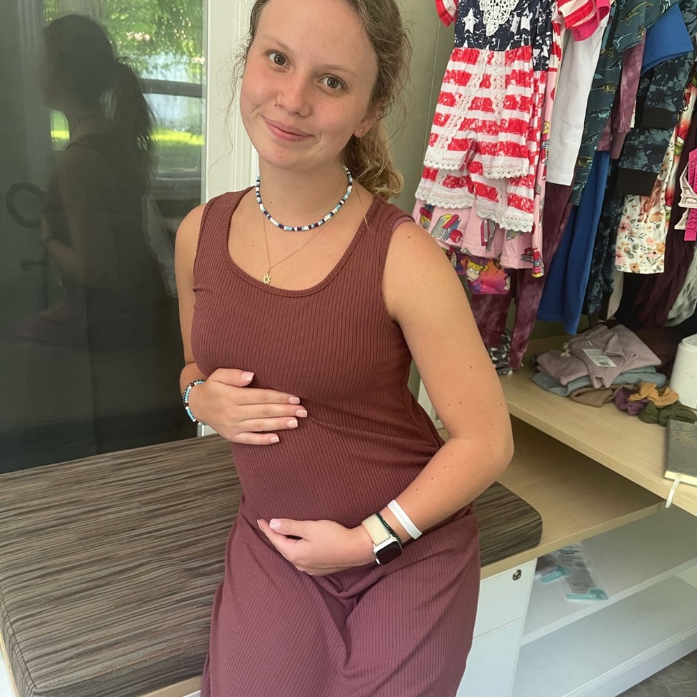 RIBBED MATERNITY DRESS